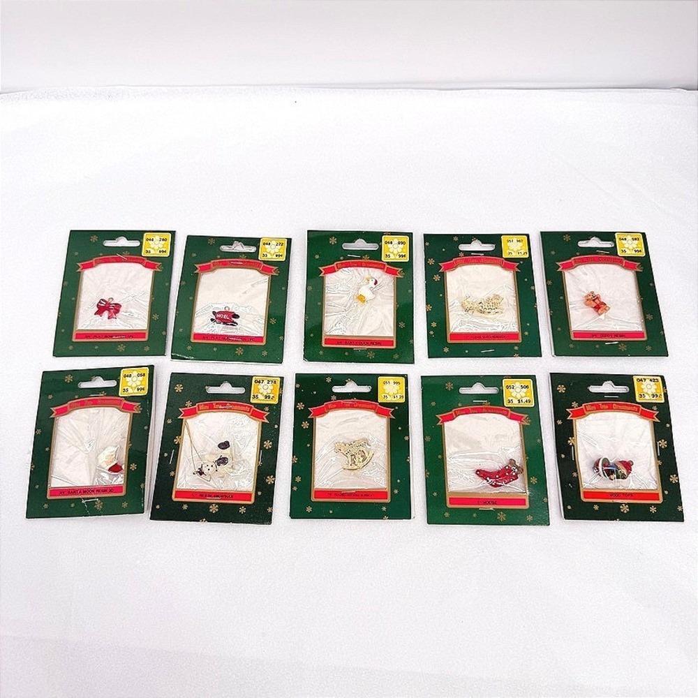 VTG Franks Miniatures Christmas Holiday Resin Wood Charms Crafting Set of 10